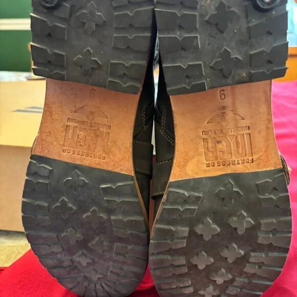 Anthropologie Fortress Inca Handmade Delray Charcoal Nubuck  Riding Boots Sz 9 - Picture 5 of 8